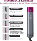 5 in 1 Multifunctional Hair Dryer Styling Tool, Detachable 5-in-1 Multi-Head Hot Air Comb, The Negative Ion Automatic Suction Hair Curler